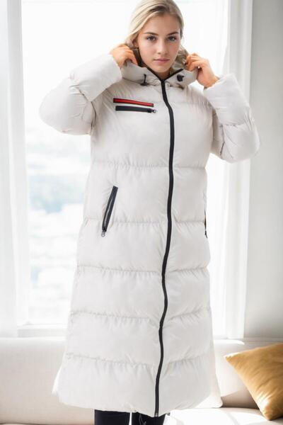 Dewberry Z9756 Inflatable Coat-Beige