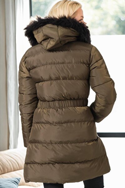 Dewberry Z9764 Coat-Khaki