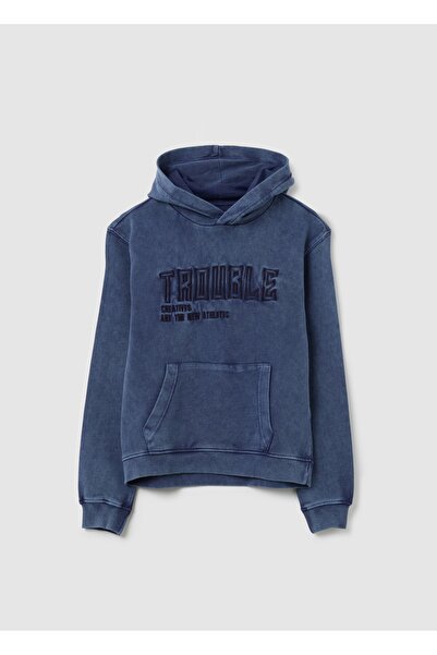 Ovs Boy's pure cotton blue regular fit sweatshirt