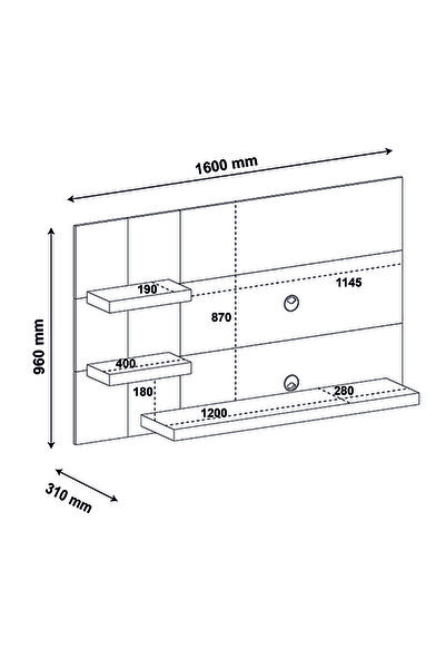 ARTLY وحدة تلفزيون جدراية فخمة طاولة شاشة بتصميم انيق لغرف المعيشة والمنزل مع ارفف جانبية 160*96*31
