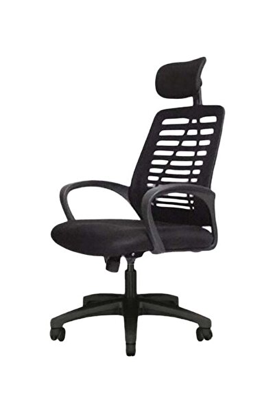 Generic Swivel Mesh Ergonomic Office Chair with Lumbar Support & Headrest, Black 49x49x70cm