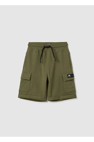 Ovs Child's green cotton regular fit Bermuda shorts