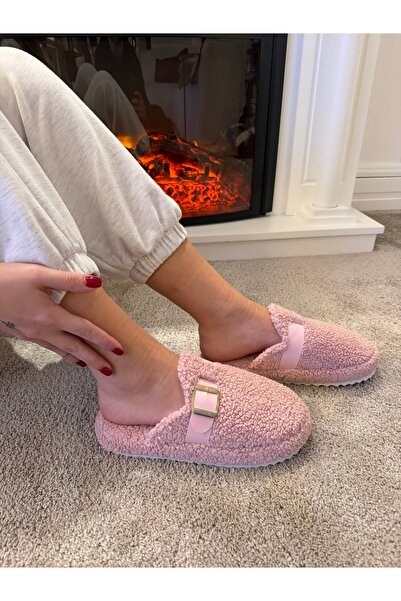 Aksulu Women's Silent Sole Soft and Lightweight Belted Plush House Slippers