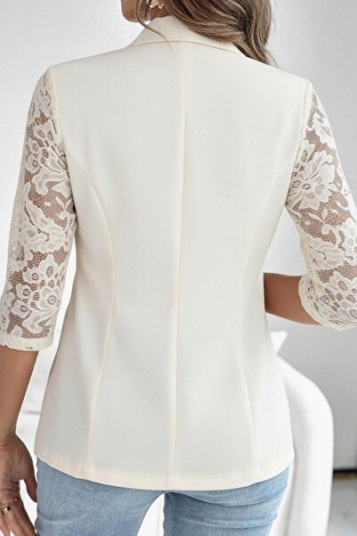 Mossta Δαντελένιο μπουφάν Atlas με τρία τέταρτα μανίκια - Λευκό