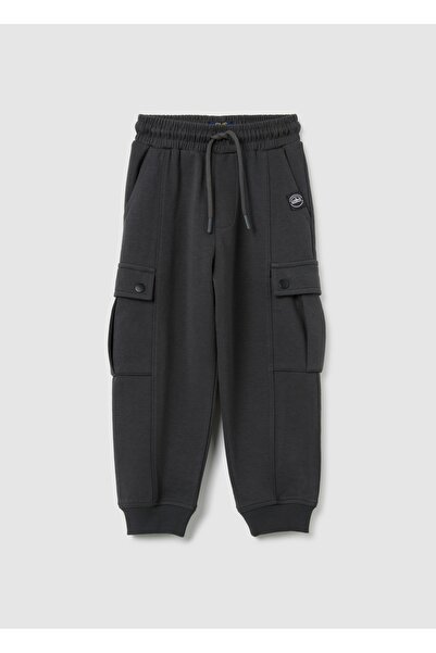 Ovs بنطلون رمادي قطني بقصة عادية للأطفال