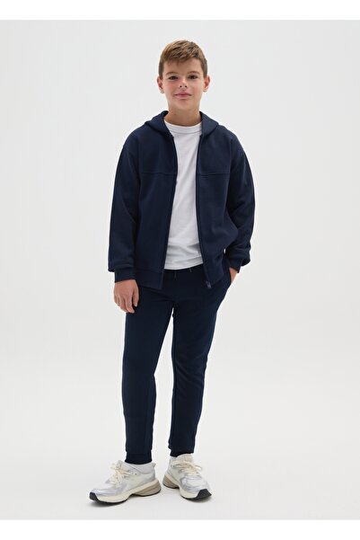 Ovs بنطلون رياضي أزرق للأولاد من القطن الخالص، بقصّة عادية