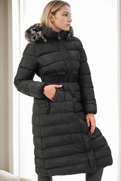 Dewberry Z6779 Coat-Black-1