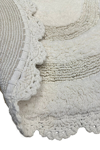 Chilai Home Monre Ecru 2-Piece 100% Cotton Bath Mat Set