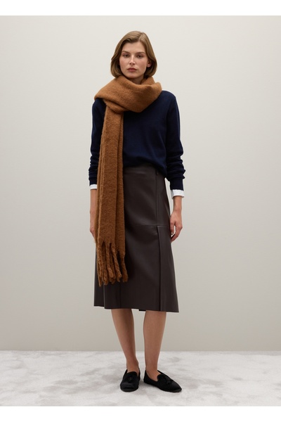 Ovs Brown midi skirt regular fit