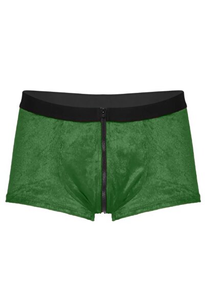 MadyaButik Men's Zipper Detailed New Year Velvet Boxer, Gift Boxer for Couples Women Model Mad03Kbx01