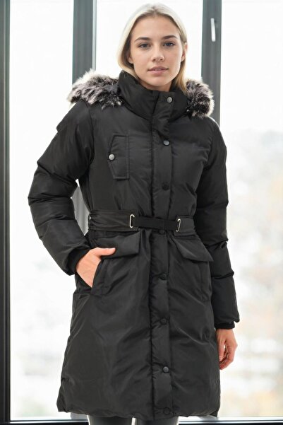 Dewberry Z9774 Coat-Black