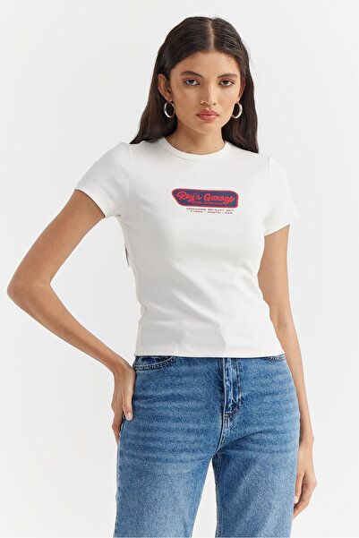 PAULMARK Femeie cu imprimeu basic tricou