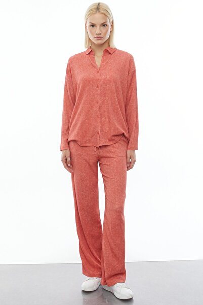 PAULMARK بنطلون فضفاض ذو ملمس ناعم