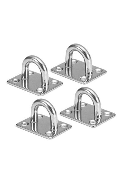 Generic 4 Pcs Pad Eye Plates Marine Hardware Multifunctional Wall Mount Hook Loops 304-M8 11 x 3.5 x 9cm