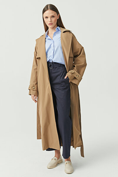 PAULMARK Women's Belted Long Trench Coat