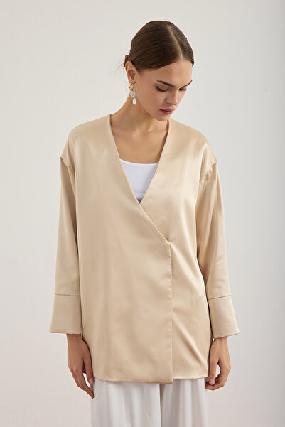 Birgül Bektaş Σατέν Κιμονό Μπουφάν