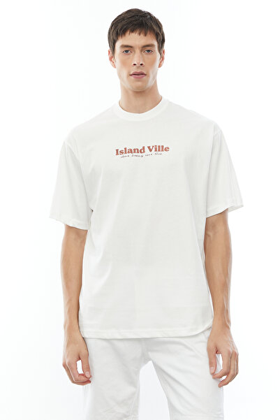 PAULMARK Spate și față cu imprimeu supradimensionat tricou