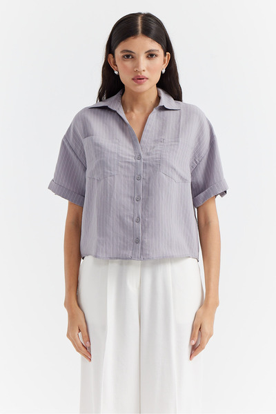 PAULMARK Γυναικείο ριγέ πουκάμισο με λεπτομέρεια τσέπης