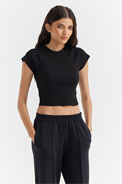 PAULMARK Body scurt pentru femei material reiat