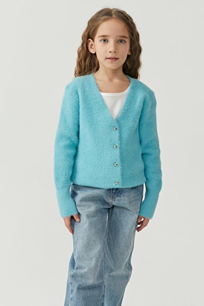 PAULMARK Cardigan tricotat cu textura moale pentru fete