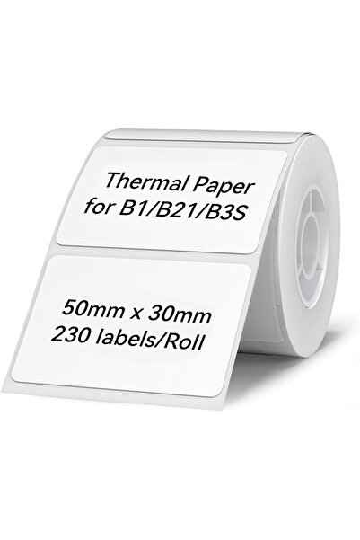 NiiMbot ملصقات حرارية مقاومة للماء للطابعات B1/B21/B3S، 230 لفة، 50×30 مم (أبيض)