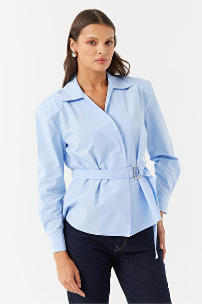 PAULMARK Γυναικείο πουκάμισο με ζώνη