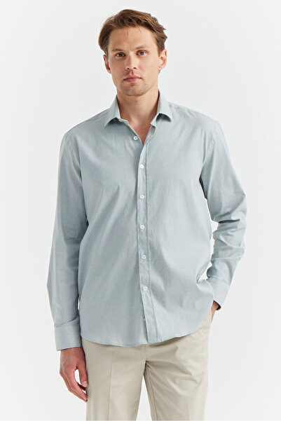 PAULMARK Ανδρικό πουκάμισο από γαμπαρντίνα κανονικού τύπου