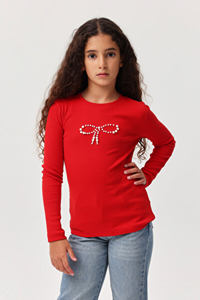 PAULMARK Μπλούζα με λεπτομέρεια από πέρλες για κορίτσια