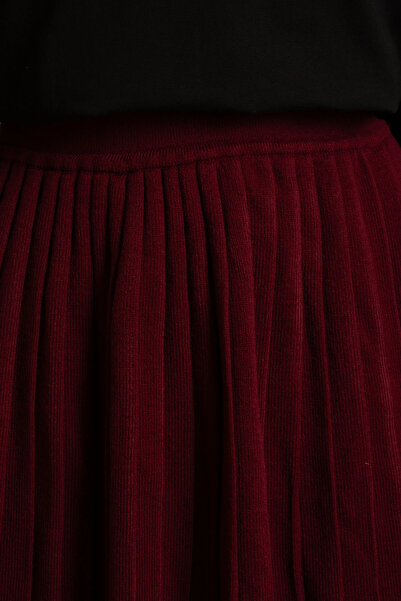 Lemaye Πλεκτό Πλισέ Φούστα - Βουργουνδία