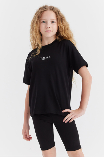 PAULMARK Fata este care scrie cu imprimeu tricou