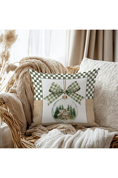 Evmila Christmas Ball Pattern Velvet Cushion Cover 43X43 cm Double Sided Prin...