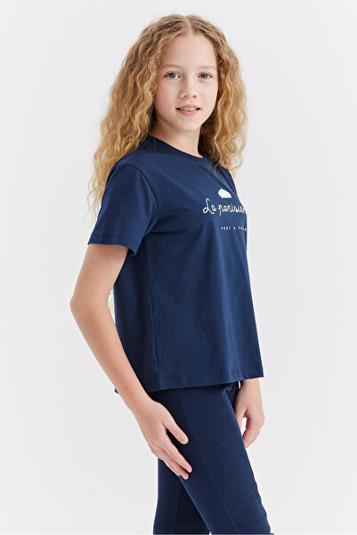 PAULMARK Tricou cu detaliu imprimat pentru fetiță