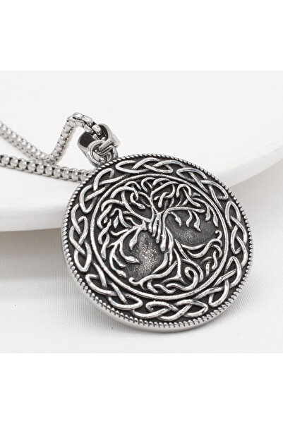 Viking Nordic Mythology Raven Tree of Life S+ Quality 316L Stainless Steel Non-Tarnish Necklace
