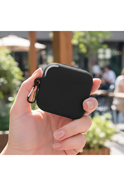 NOTHING CaseOnn CMF Buds 2 Kılıf Askı Aparatlı Mat Silikon Siyah