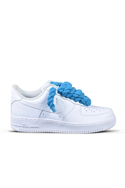 Nike Pantofi Sport Air Force 1 Low Custom Personalizati Rope Laces Sky-blue-Siret gros