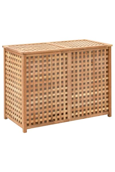 vidaxl Laundry Bin 87.5x46x67 cm Solid Walnut Wood