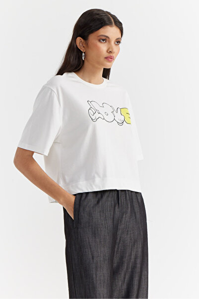 PAULMARK Γυναικείο κοντό μπλουζάκι με τύπωμα