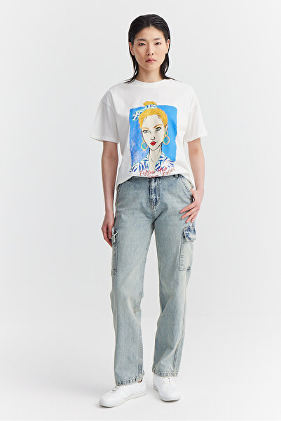 PAULMARK Women's Cargo Pocket Pack High Waist Straight Leg Pants