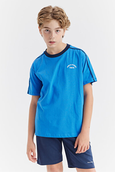 PAULMARK Detaliu de imprimare cu litere pentru bărbați tricou