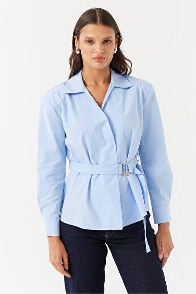 PAULMARK Γυναικείο πουκάμισο με ζώνη