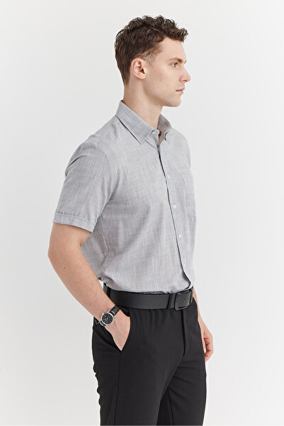 PAULMARK Ανδρικό κοντομάνικο βαμβακερό πουκάμισο