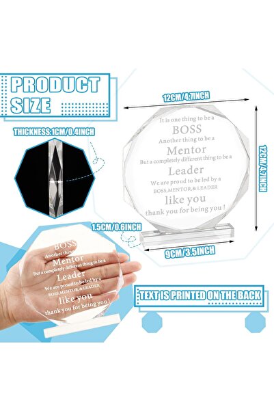 Yulejo Acrylic Appreciation Plaque for Men & Women - Boss Desk Gift, Funny Office Sign & Paperweight (Octag