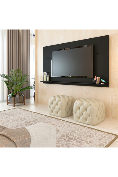 ARTLY وحدة تلفزيون جدارية انيقة فخمة لغرف المعيشة والمنزل لون اسود 180*98*15