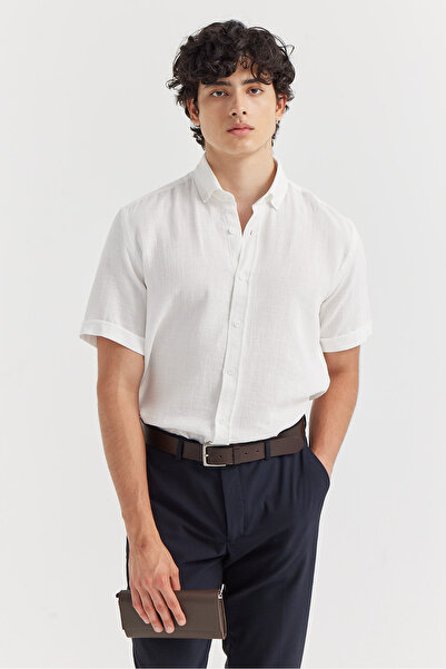 PAULMARK Ανδρικό κοντομάνικο πουκάμισο με υφή