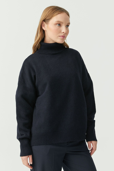 PAULMARK Γυναικείο πλεκτό πουλόβερ με ζιβάγκο Oversize