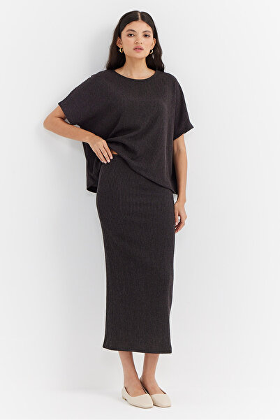 PAULMARK Γυναικεία φούστα με κανονική υφή μεσαίου μήκους