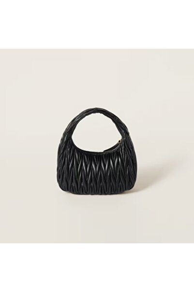 Miu Wander nappa leather hobo Shoulder Bag With Crossbody Strap Zip Closure