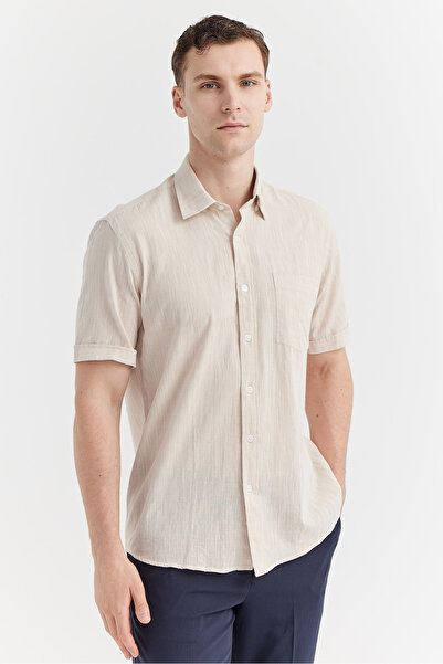 PAULMARK Ανδρικό κοντομάνικο βαμβακερό πουκάμισο