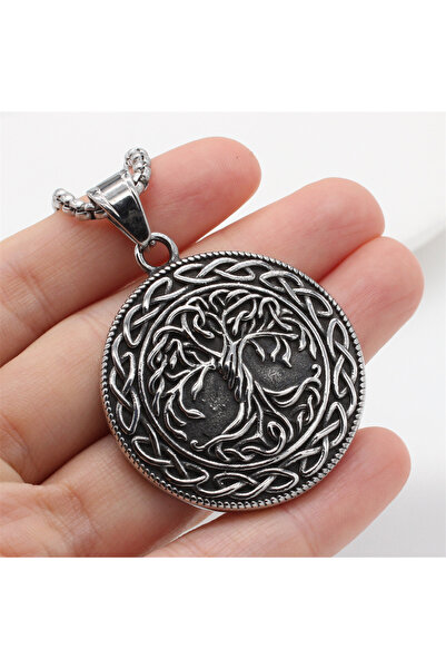 Viking Nordic Mythology Raven Tree of Life S+ Quality 316L Stainless Steel Non-Tarnish Necklace