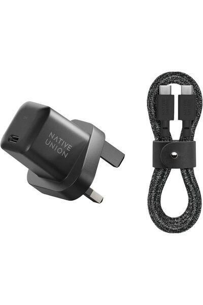 Native Union Wall Charger 30W + USB-C to C Cable 1.2M Bundle| GaN Charger w/F...